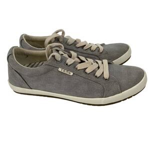 Taos Star Canvas Sneaker Size 8 Gray Comfort Arch Support Shoes Lace Up